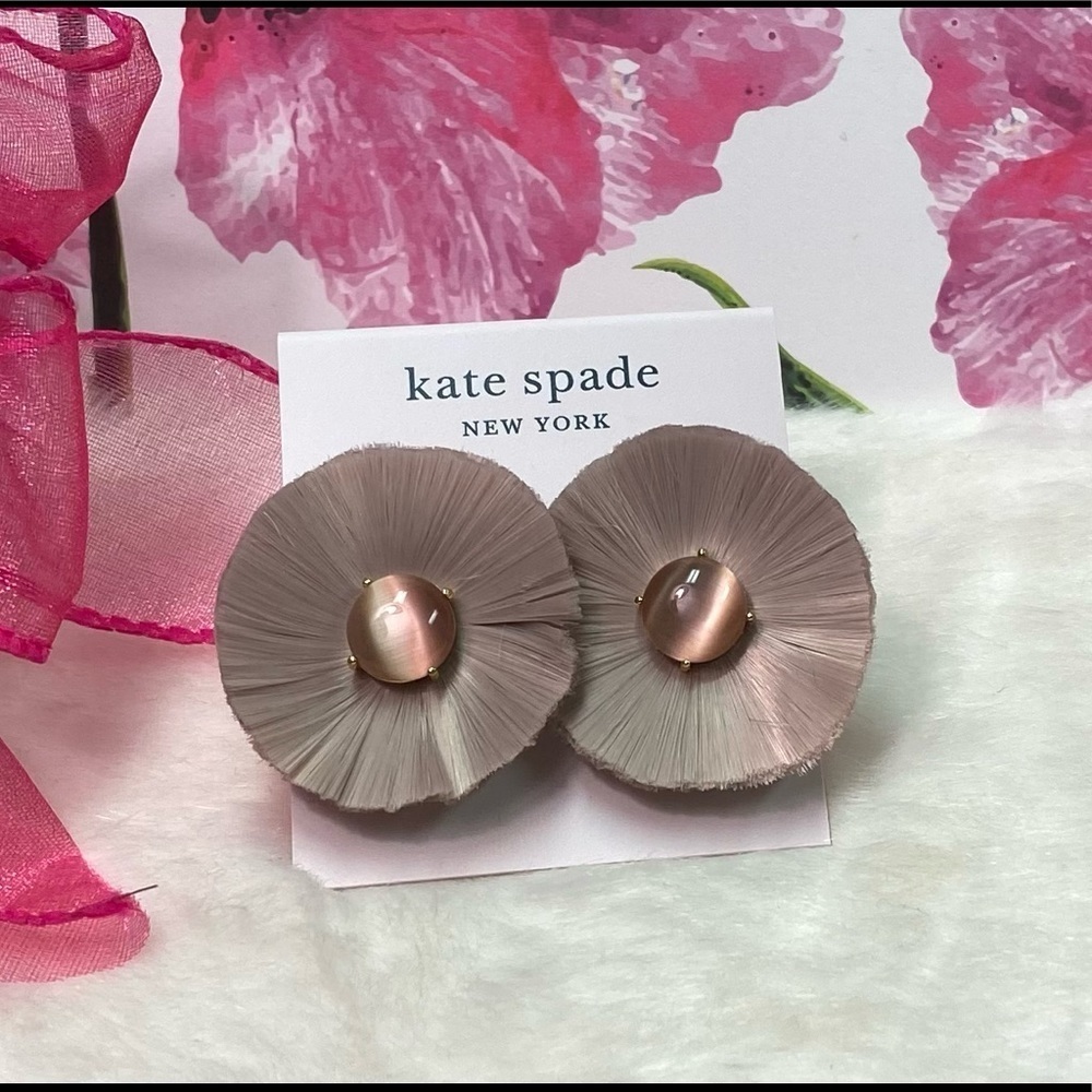 NWT KATE SPADE ♠️ POSH POPPY STATEMENT EARRINGS IN BLUSH - Picture 5 of 11